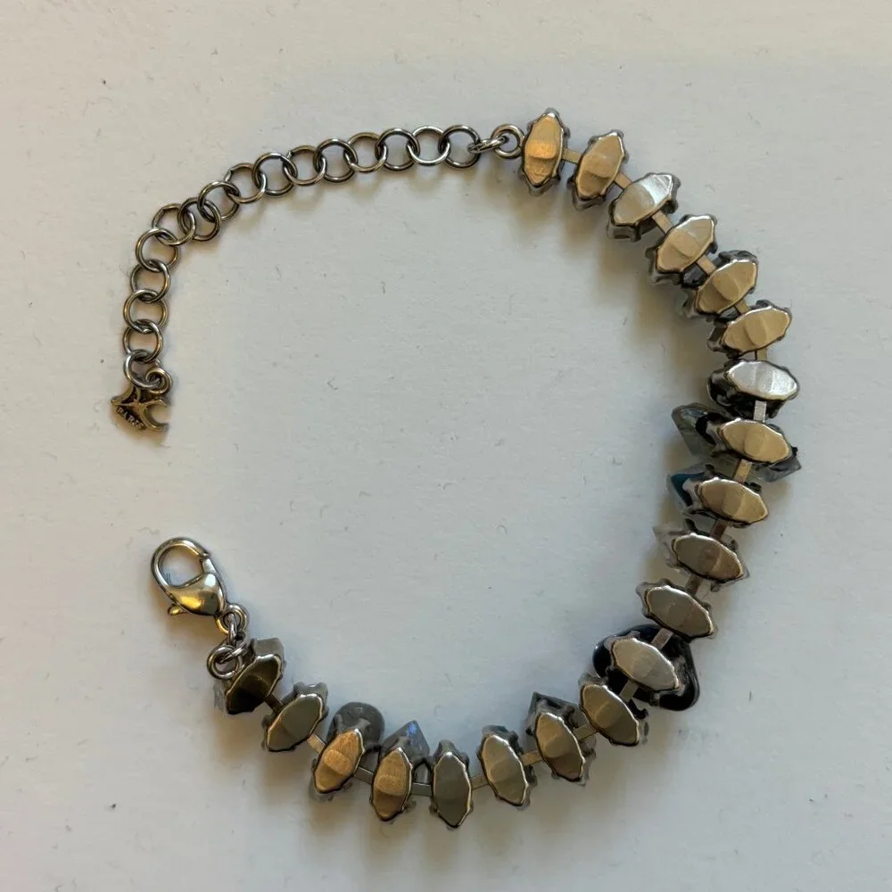 Labradorite, Quartz and Crystal Silver Tone Bracelet - DC Paris - Adjustable - Picture 5 of 5